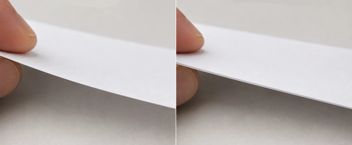 Comparativa de papel bond de 90 y 120 g/m² para hojas membretadas.