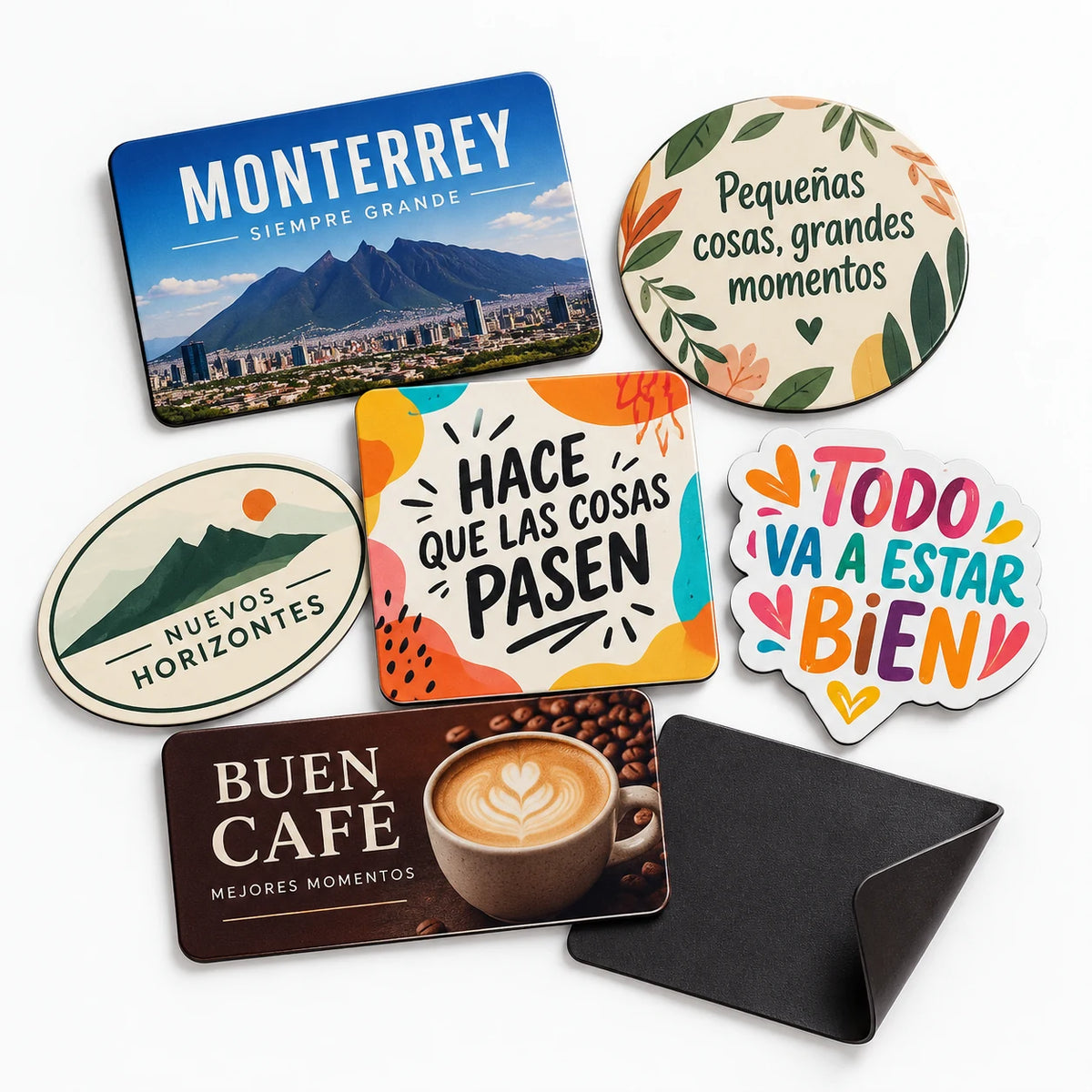 Imanes personalizados con diseños para negocios, recordatorios, promociones y eventos.
