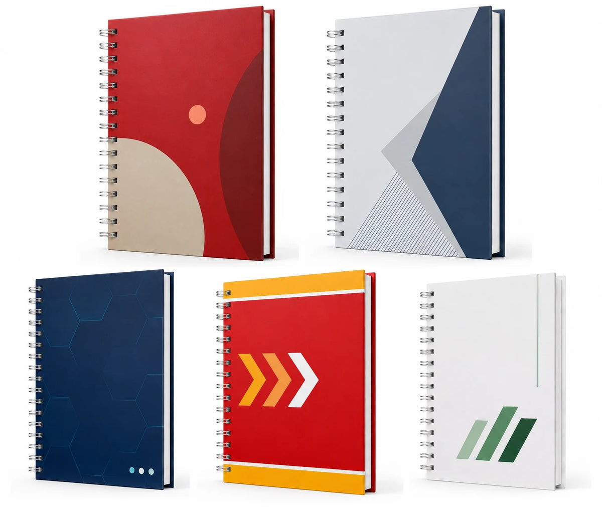  Libretas personalizadas con diferentes diseños de portada para empresas.