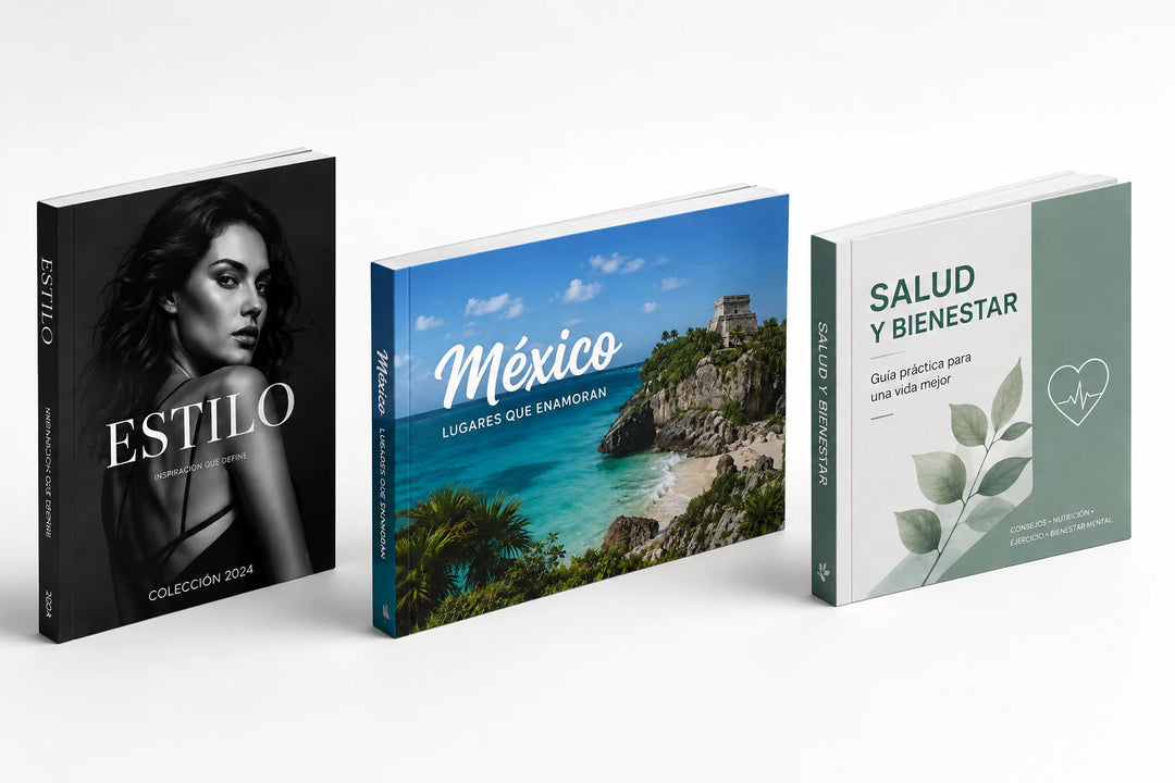  Libros de pasta blanda en media carta, medio oficio y medida personalizada.
