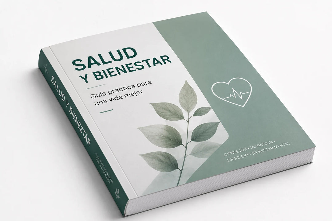 Libro informativo de pasta blanda sobre salud y bienestar.
