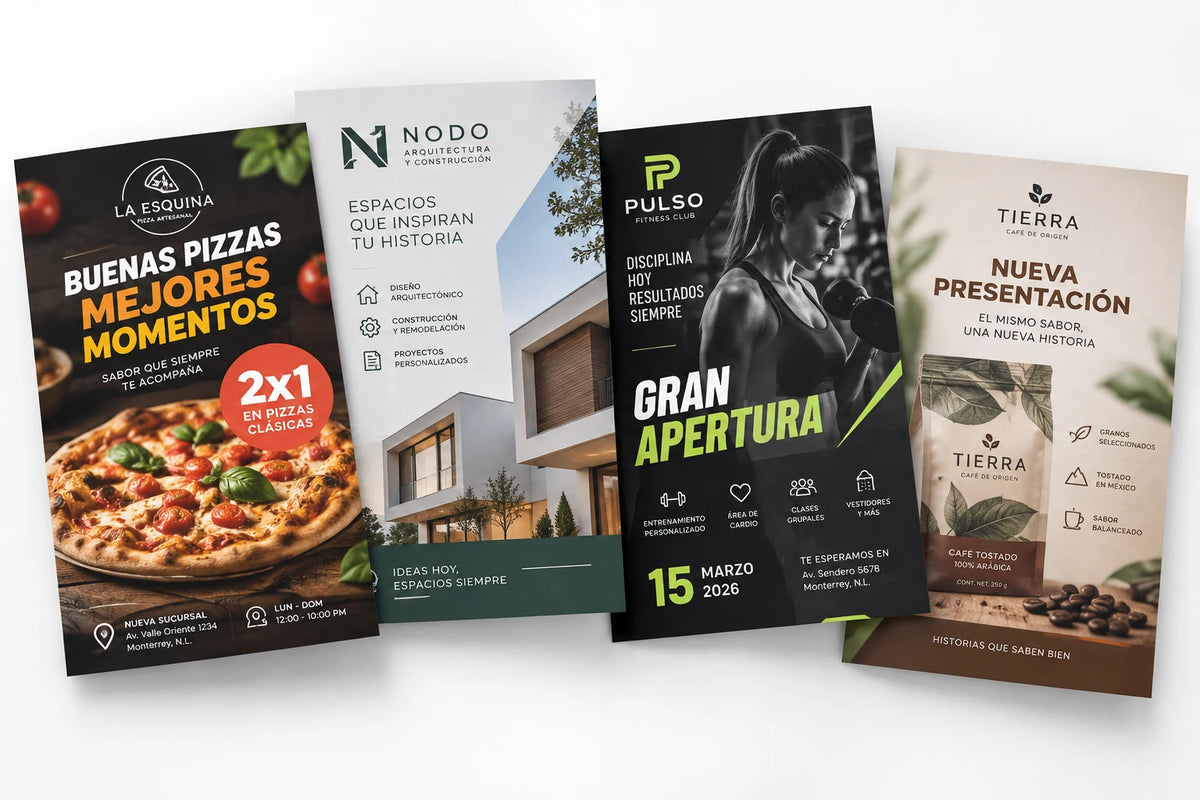 Volantes impresos para promociones y eventos